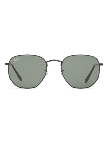 Ray-Ban Hexagonal RB3548N 002/58 - квадратна слънчеви очила, unisex, черни, поляризирани