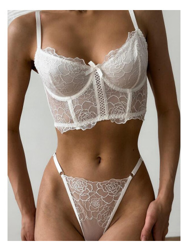 Lace corset and panty set Луксозно бельо с регулатори  “White Mess”