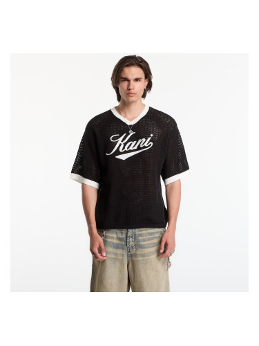 Тениска Karl Kani Cursive Varsity Crochet Boxy T-Shirt Black S