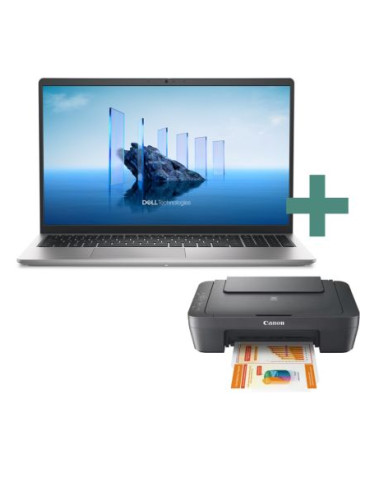 КОМБИНАЦИЯ С ПОДАРЪК Dell Pro 15 Essential PV15250 15.6" FHD IPS Intel Core i5-1334U vPro 16GB RAM 1TB SSD Ubuntu BG kbd - Platinum Silver + Canon PIXMA MG2551S All-In-One - Grey