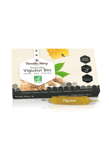 Ampoules Vigueur Bio Ginseng, Maca, Gingembre + Gelée royale / Формула за жизненост и мъжка потентно