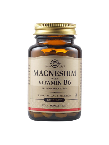 SOLGAR - Magnesium with Vitamin B6 - 100 таблетки