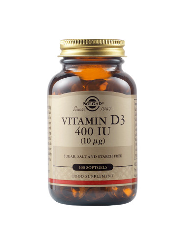 SOLGAR - Vitamin D3 400 IU - 100 меки капсули