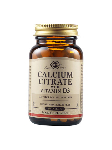 SOLGAR - Calcium Citrate with Vitamin D3 - 60 таблетки