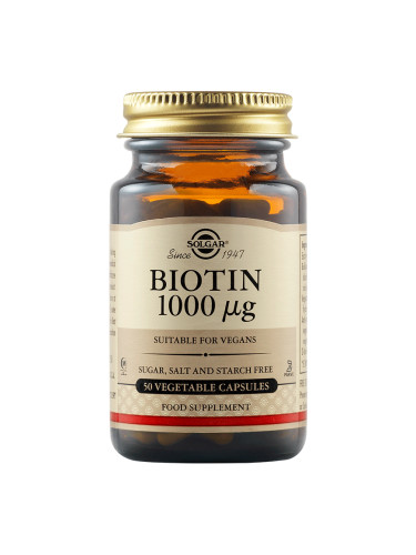 SOLGAR - Biotin 1000 mcg - 50 веган капсули