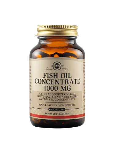 SOLGAR - Fish Oil Concentrate 1000 mg - 60 меки капсули
