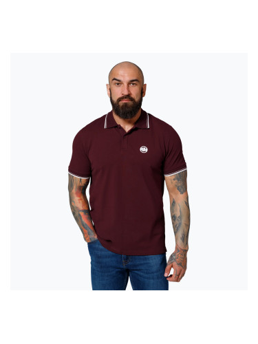 Мъжка поло тениска Pitbull West Coast Polo Pique Stripes Regular burgundy