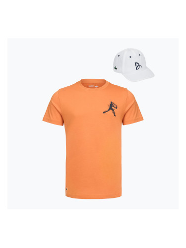 Мъжка тениска + шапка Lacoste TH1044 blossom/white
