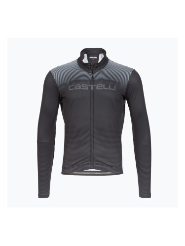 Мъжка блуза с дълъг ръкав за колоездене Castelli Apice Thermal dark grey/smoky grey/silver grey