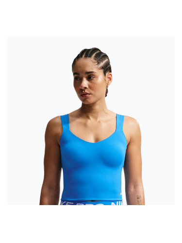 Дамска тренировъчна тениска Nike Pro Sculpt Medium Support Padded Tank light photoblue/white