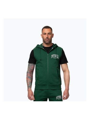 Мъжки суитшърт Pitbull Badger Hooded Vest Zip hunter green