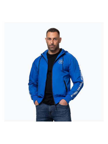 Мъжко яке Pitbull Athletic Tape Nylon Hooded electric blue