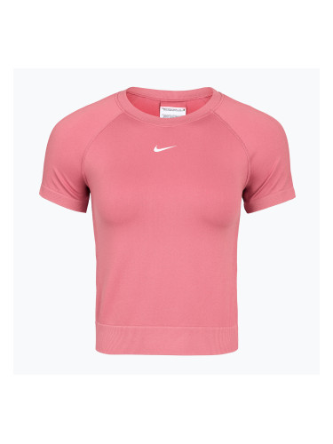 Дамска тренировъчна тениска Nike Pro Seamless Dri-Fit peony/white