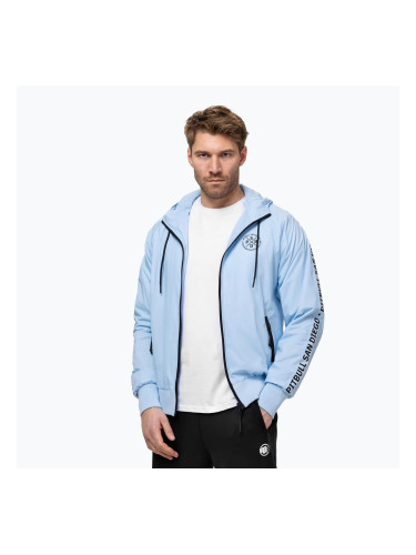 Мъжко яке Pitbull Athletic Tape Nylon Hooded light blue