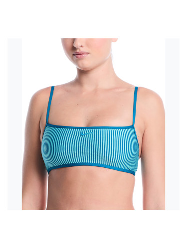 Горнище от бански костюм Nike Ripple Texture Bralette Classic Bikini bleached turquoise