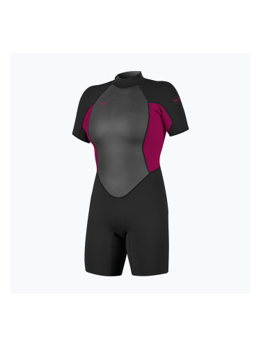 Дамски неопренов костюм за плуване O'Neill Reactor-2 2mm Back Zip SS Spring IS7 black/punk pink