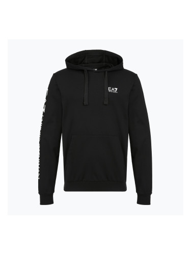 Мъжки суитшърт Emporio Armani EA7 Train Logo Series Extended Logo Hoodie black / white