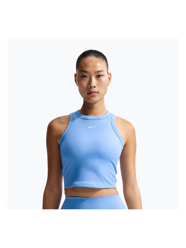Дамска тениска Nike One Fitted Dri-Fit Cropped Tank thunder university blue/white