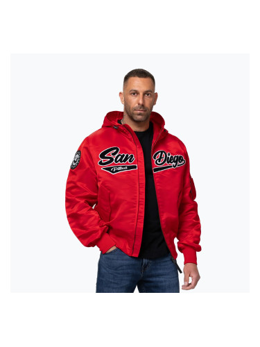 Мъжко яке Pitbull Aero Flight Hooded fluo/red