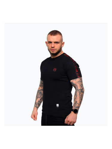 Мъжка тениска Octagon Stripe black/red