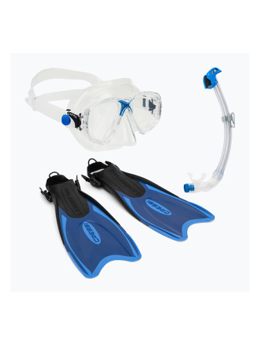 Комплект за шнорхелинг Cressi Palau Marea Dry Bag Set blue/azure