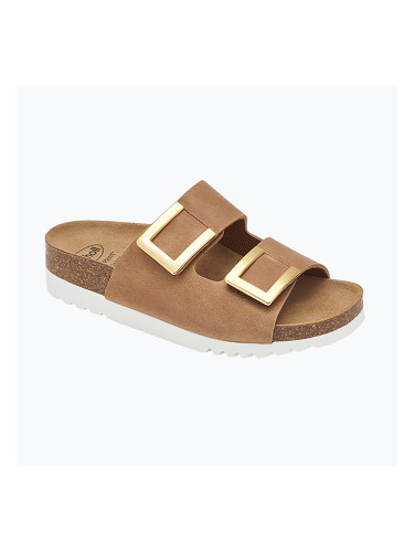 Дамски чехли Scholl Montery 2 Straps Ad Med cognac