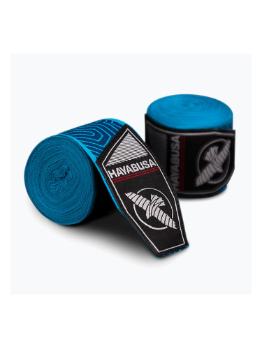 Hayabusa Perfect Stretch Печатни боксови бинтове 450 cm blue geo