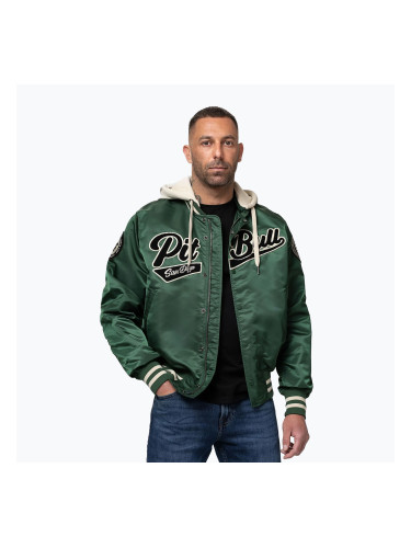 Мъжко яке Pitbull Mason San Diego Baseball Hooded bottle green/beige