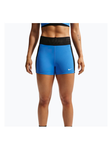 Дамски тренировъчни шорти Nike Pro Sculpt Dri-Fit High-Waisted Biker 5" light photo blue/black/white