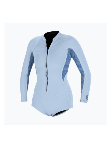 Дамски неопренов костюм за плуване O'Neill Bahia 2/1 mm Front Zip Short Spring chambray blue/surf abstract