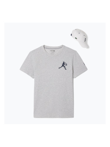 Мъжка тенис фланелка Lacoste TH1044 silver chine/navy blue