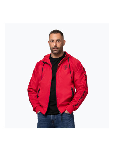 Мъжко яке Pitbull Athletic Tape Nylon Hooded red