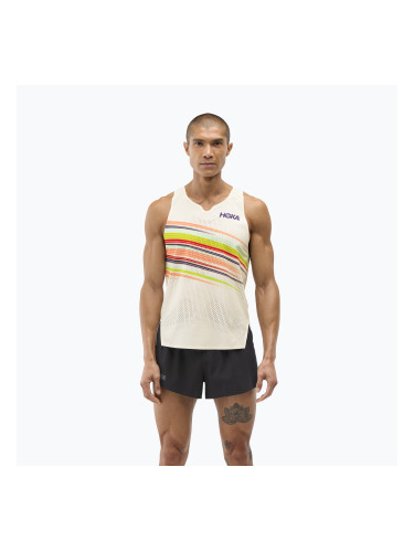 Мъжка тениска за бягане HOKA Race Day Singlet alabaster flare