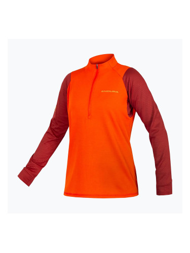 Дамска колоездачна блуза с дълъг ръкав Endura Singletrack Fleece paprika