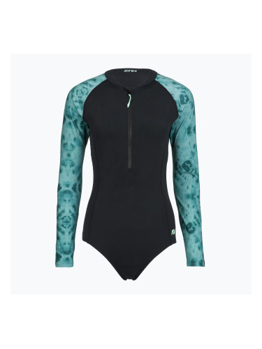 Дамски цял костюм за плуване ZONE3 Long Sleeve teal tie dye