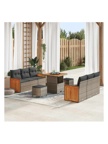 Sonata H Градински Софа Комплект 9 pcs Сив 80 x 80 x 71 cm полиратан
