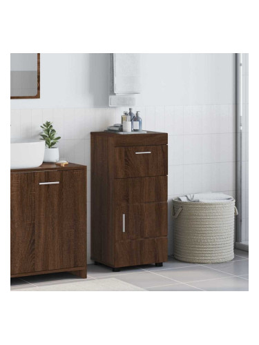 Sonata H Шкаф за баня TULUM Кафяв дъб 37 x 31.5 x 82 см Инженерно дърво