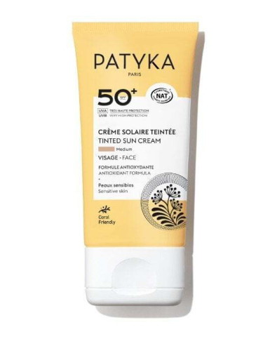 Patyka Suncare Тониран слънцезащитен крем за лице SPF50+
