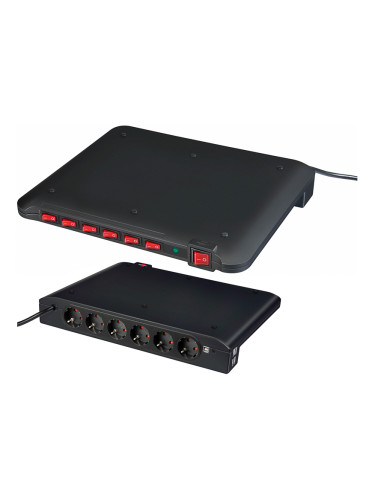 Power Manager разклонител-подложка за лаптоп със защита 19А, 6-ца, 4x USB, 2m, Brennenstuhl, 1150060