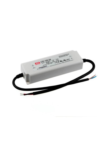 LED захранване, 6.3A/24VDC, 151W, IP67, LPV-150-24, MEAN WELL, постоянно напрежение