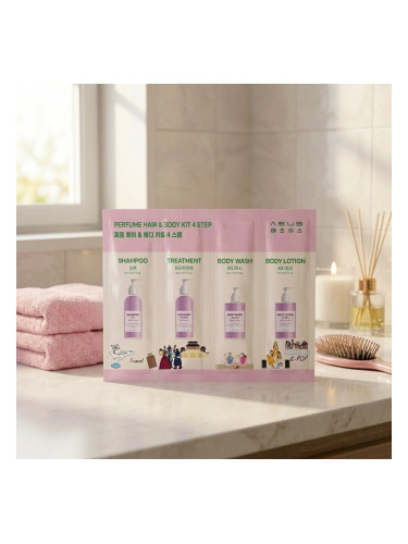 Сет за пътуване - Грижа за коса и тяло с парфюм в 4 стъпки Travel Size ASUS PERFUME HAIR & BODY KIT 4 STEP