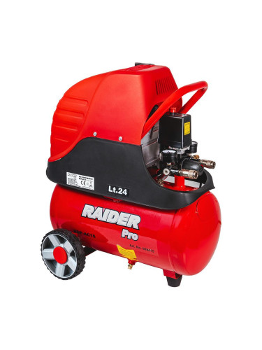 Компресор за въздух 24 л, RAIDER RDP-AC15, 1500W, 8 bar, 110 л/мин
