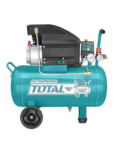 Компресор за въздух бутален, маслен, 24 л, TOTAL TC202461E Industrial, 1100W, 93 л/мин, 8 bar