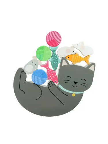 Дървена игра за баланс Orange Tree Toys - Коте