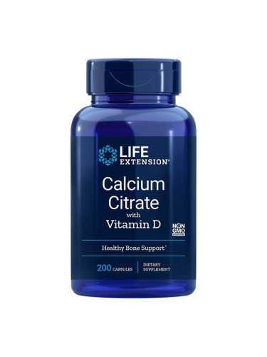 Калций (цитрат) + Витамин D3 - Calcium Citrate with Vitamin D3, 200 капсули