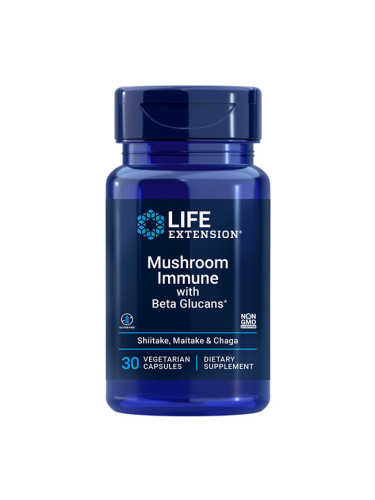 Mushroom Immune with Beta Glucans / Медицински гъби и бета глюкани, 30 капсули