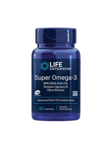 Super Omega-3 / Омега-3 от риба с добавени Лигнан от сусам и Маслина х 60 софтгел капсули