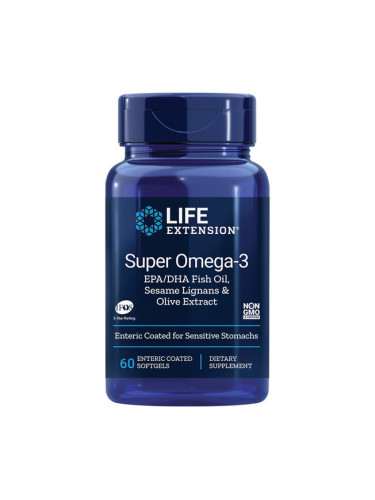 Super Omega-3 / Омега-3 от риба с добавени Лигнан от сусам и Маслина х 60 стомашно-устойчиви софтгел