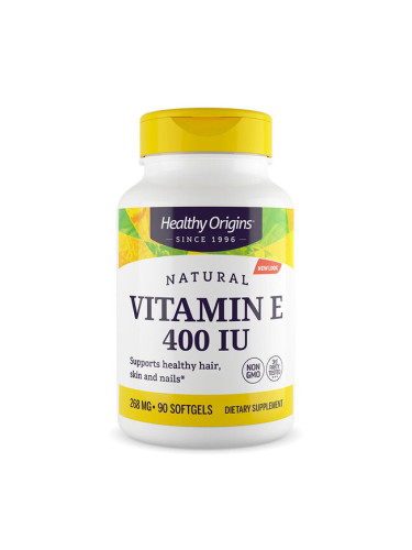 Витамин Е (d-алфа токоферол) 400 IU / 268 mg x 90 софтгел капсули | Healthy Origins