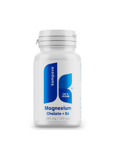 Magnesium Chelate + B6/ Магнезий (бисглицинат)  + витамин B6 x 120 капсули | Komapava